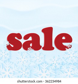 Snow background for Christmas and New Year sale . Poster for winter sales