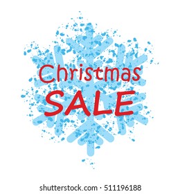 Snow background for Christmas and New Year sale . Poster for winter sales
