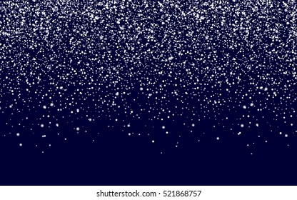 Snow background. Dark blue sky and snowflakes - isolated vector