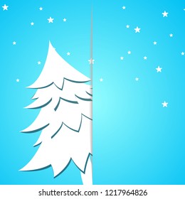 snow background  and delicate modern trees