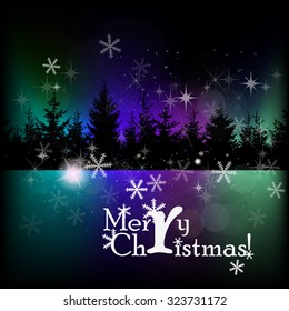 Snow background with fir-tree. Vector
