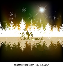 Snow background with fir-tree. Vector