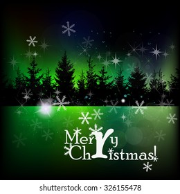 Snow background with fir-tree. Vector