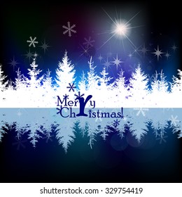 Snow background with fir-tree. Vector