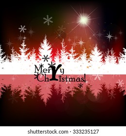 Snow background with fir-tree. Vector