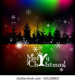Snow background with fir-tree. Vector