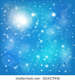 Snow background with lens flare effect vector illustration 