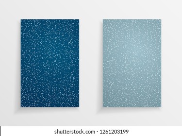 Snow background papers with light and dark blue sky and falling snowflakes. Holiday vector background.