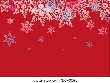 Snow Background. Snowflakes on the winter sky. Vector