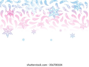 Snow Background. Snowflakes on the winter sky. Vector