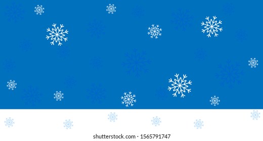 Snow background for text, postcards. Christmas banner with snow and snowflakes, imitation ice. Vector stock illustration.