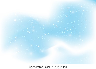 Snow background. Vector illustration with snow covered hills. Winter snowing sky. Eps 10.