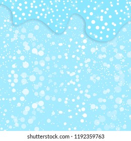 Snow Background. Vector illustration. Snowfall in paper cut style.  Falling snow.
