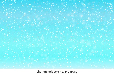 Snow Background. Vector Illustration. Winter Snow. White Snowflakes On Blue Sky. Christmas Background. Falling Snow.