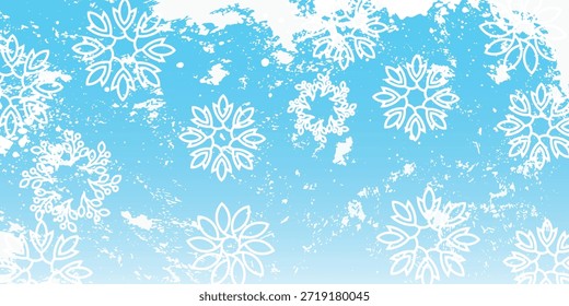 Snow Background. Vector Illustration. Winter Snow. White Snowflakes On Blue Sky. Christmas Background. Falling Snow.