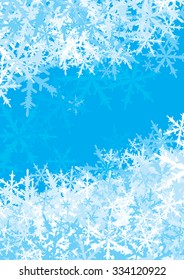 Snow background. Vector winter abstract background with many snowflakes.   