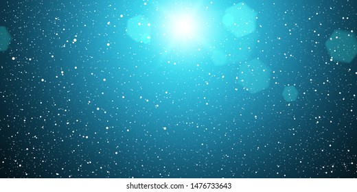 Snow Background. White snowflakes on dark sky. Vector illustration. Falling snow background.