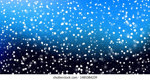 Snow Background. White snowflakes on dark sky. Vector illustration. Falling snow background.