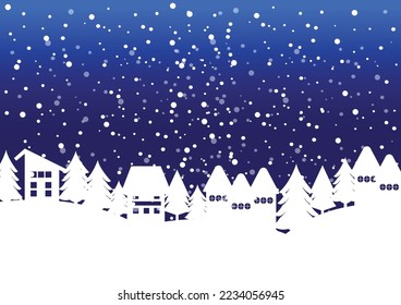 Fondo de nieve. Cielo azul invernal. Fondo de Navidad. Bosque en la nieve. Saltos de nieve, ventisca.