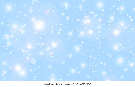 Schneehintergrund. Winterschneefall. Weiße Schneeflocken fliegen am blauen Himmel. Weihnachtshintergrund. Schneefall.