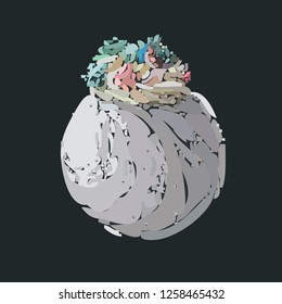 Snow ball cake decorative illustration