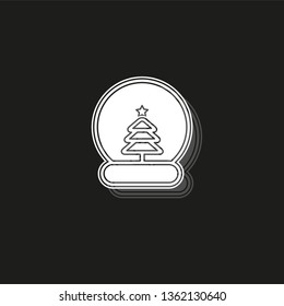 Snow ball Christmas tree vector icon illustration, can be used for web and mobile design