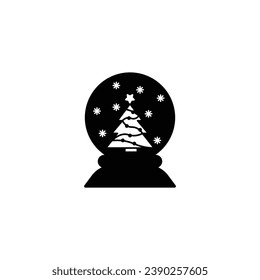 La bola de nieve la ilustración del icono vectorial del árbol de Navidad, se puede usar para el diseño web y móvil
