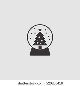 Snow ball Christmas tree vector icon illustration, can be used for web and mobile design 
