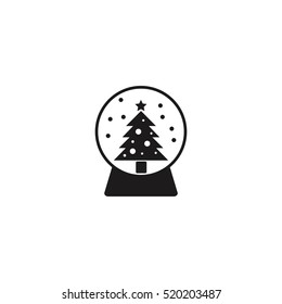 Snow ball Christmas tree vector icon illustration, can be used for web and mobile design 