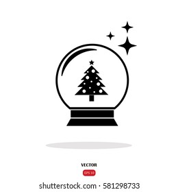 Snow ball Christmas tree vector icon illustration, can be used for web and mobile desig