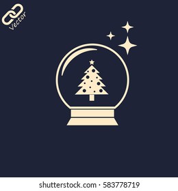 Snow ball Christmas tree vector icon illustration, can be used for web and mobile desig