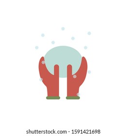 Snow ball color icon. Elements of winter wonderland multi colored icons. Premium quality graphic design icon on white background