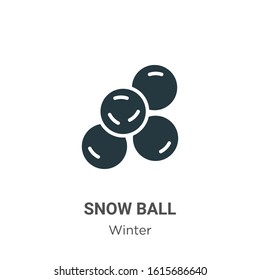 Snow ball glyph icon vector on white background. Flat vector snow ball icon symbol sign from modern winter collection for mobile concept and web apps design.