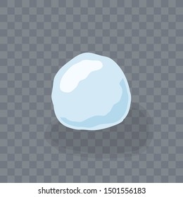 Snow ball ice. Winter design snowy icicle snowball. White blue snow template. Decoration isolated transparent background. 3D cartoon snow ball. Christmas, New Year frozen Vector illustration