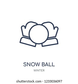 Snow ball icon. Snow ball linear symbol design from winter collection. Simple outline element vector illustration on white background