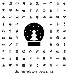 Snow ball icon. set of filled holiday icons.