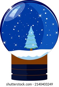 Snow ball, illustration, vector on a white background.