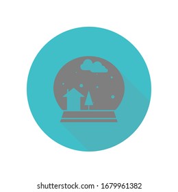 Snow ball long shadow icon. Simple glyph, flat vector of web icons for ui and ux, website or mobile application