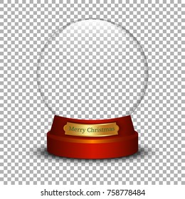 Snow ball on transparent background. Merry Christmas. Vector illustration