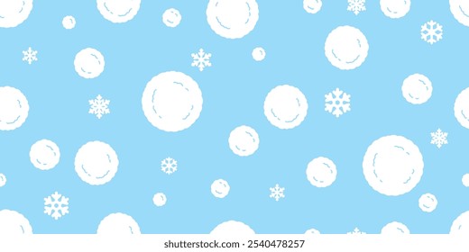 snow ball seamless pattern christmas snowflake polka dot vector cartoon doodle scarf isolated tile wallpaper gift wrapping paper repeat background illustration design