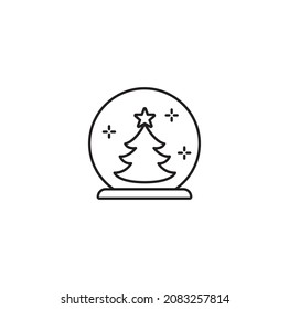 Snow ball simple thin line icon vector illustration