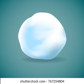 snow ball ,vector realistic illustration isolated on gray background