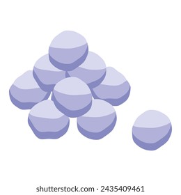 Snow balls icon isometric vector. Funny playing enjoy. Outside xmas snowfall