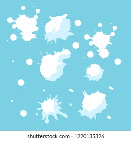 snow balls thrown isolated design