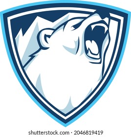 Snow Bear logo design is perfect for sports logos, sports games, esports