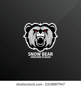 snow bear logo gaming esport design mascot
