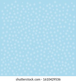 Snow big drops defocused texture blue background vector.