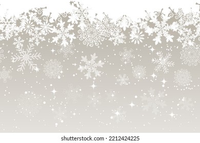 Snow blizzard of beautiful artistic falling snowflakes. Christmas holiday background for celebration decoration design.