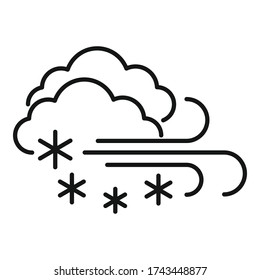 Snow blizzard icon. Outline snow blizzard vector icon for web design isolated on white background