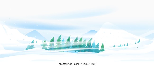 Snow Blizzard in Mountain
